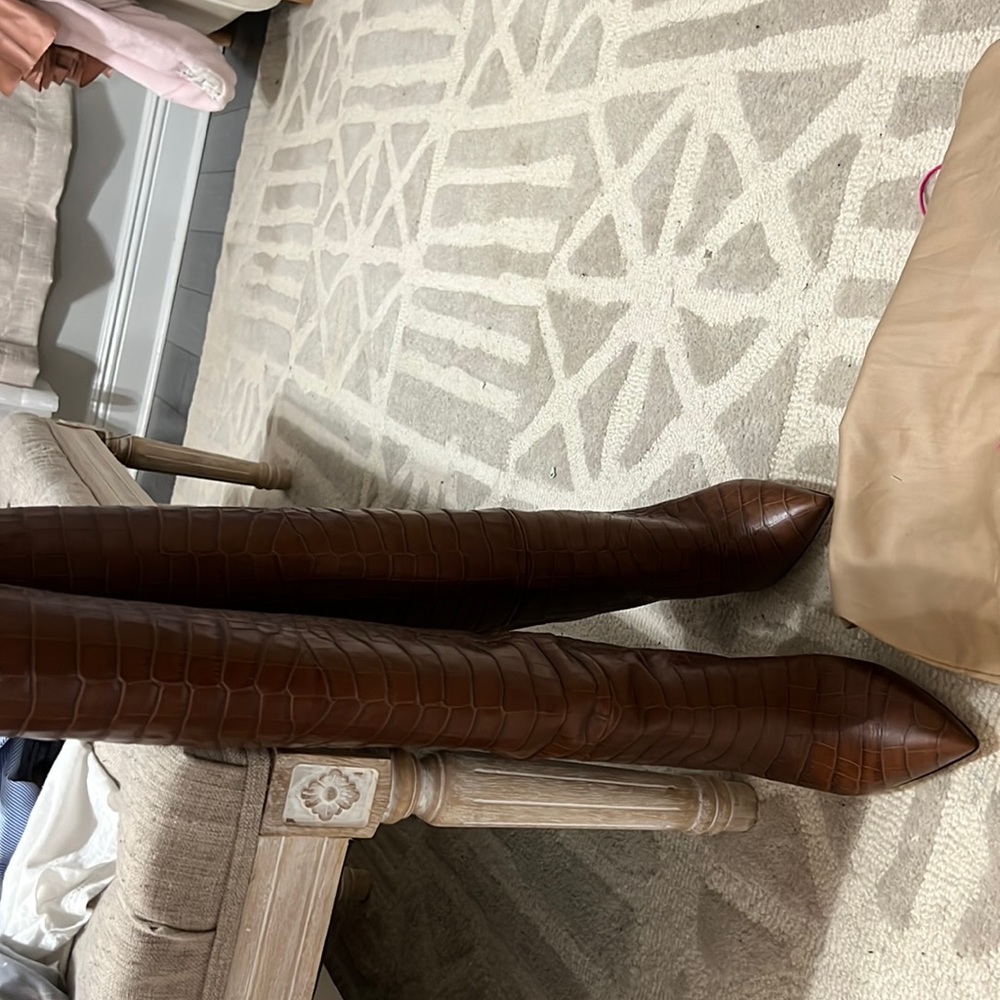 Never been worn paris texas croc knee high boots